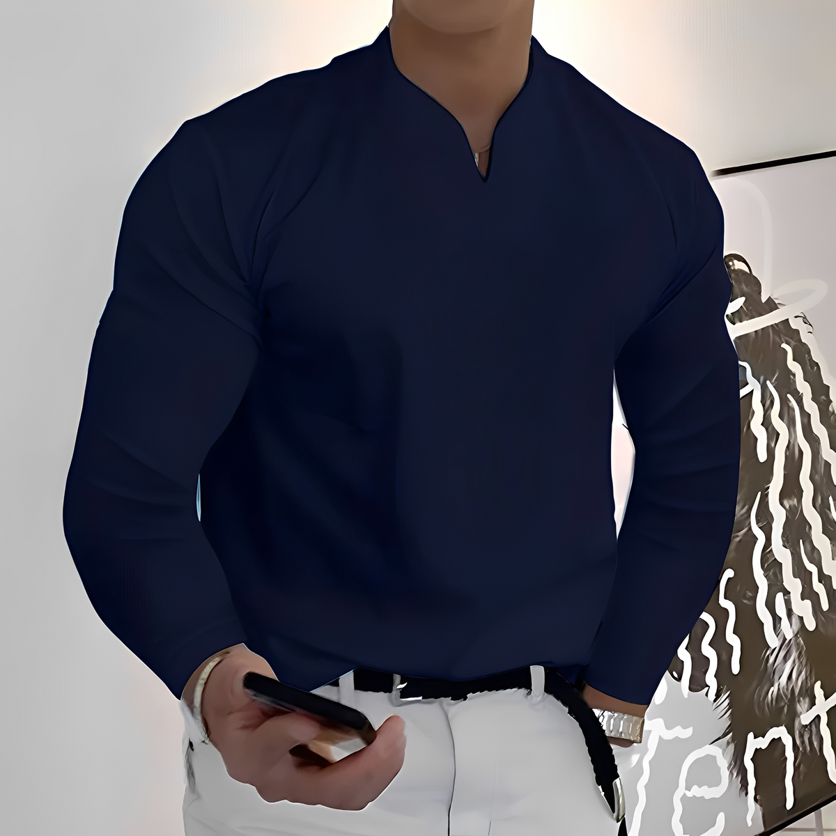 Corentin - Camisa de mangas compridas, macia e quente