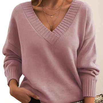 Mollie - Pulôver quente e elegante com decote em V
