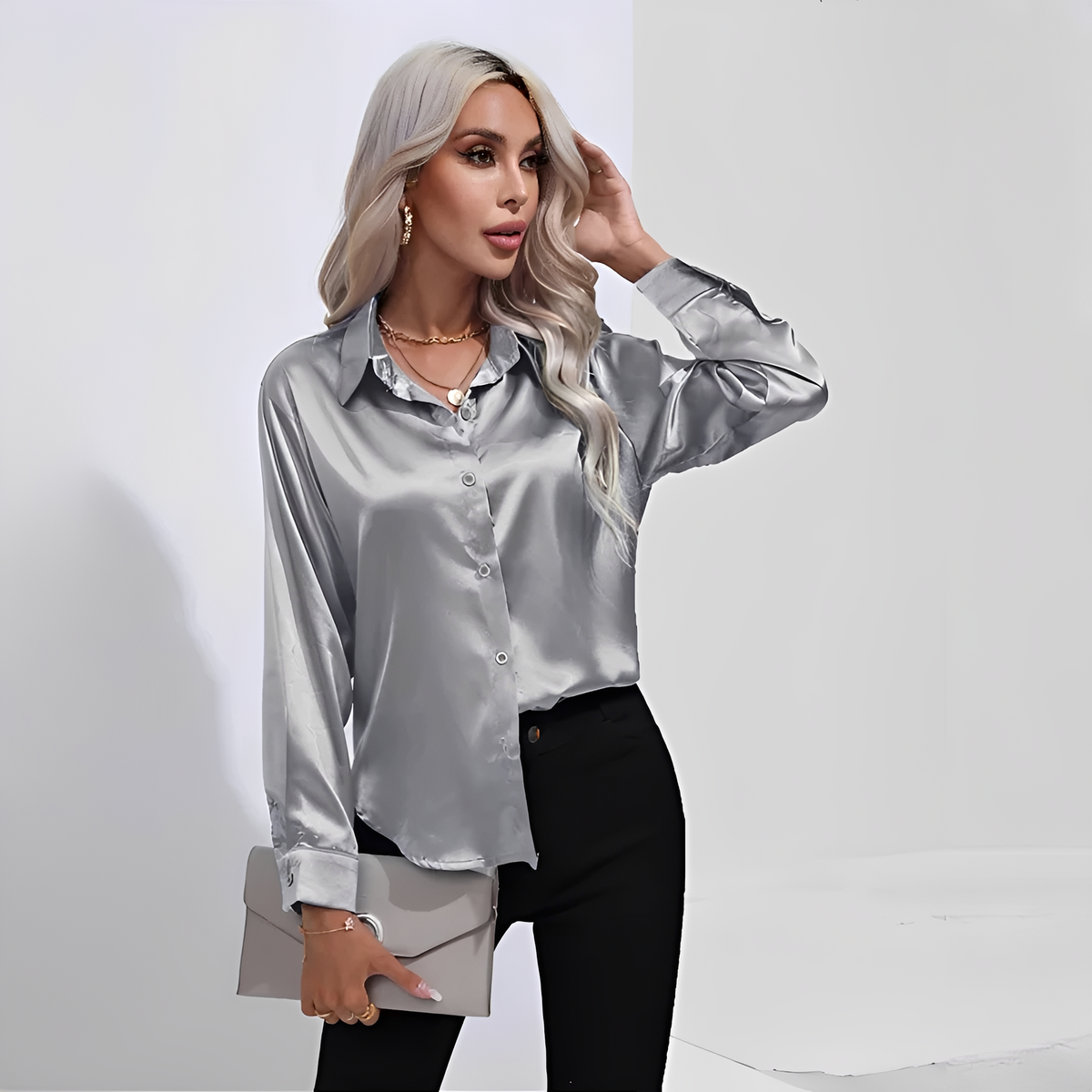Liliane - Blusa elegante com mangas compridas
