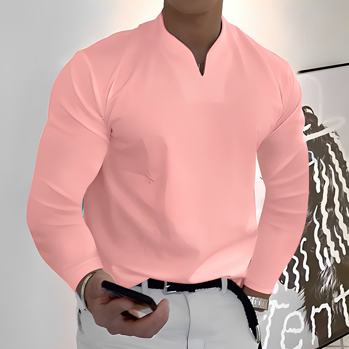 Corentin - Camisa de mangas compridas, macia e quente
