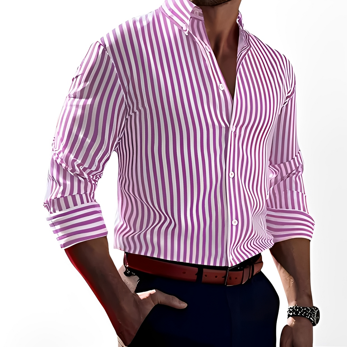 Bricen - Camisa listrada de mangas compridas