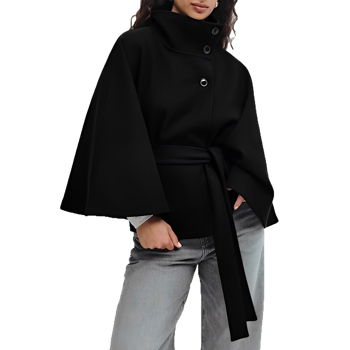 Ginabelle - Jaqueta com cinto elegante e aconchegante