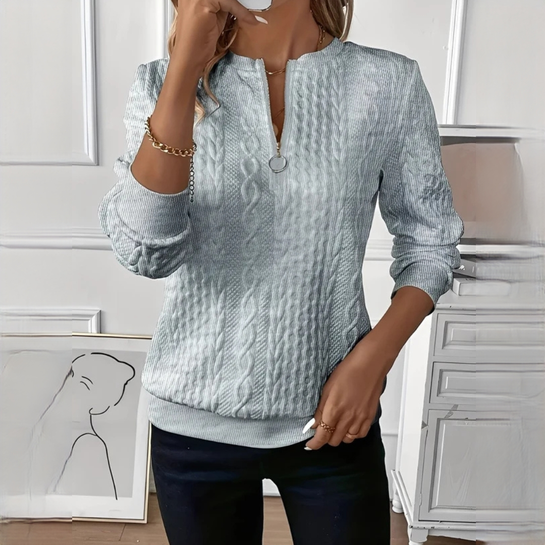 Hedie - Suéter com zíper elegante e chique