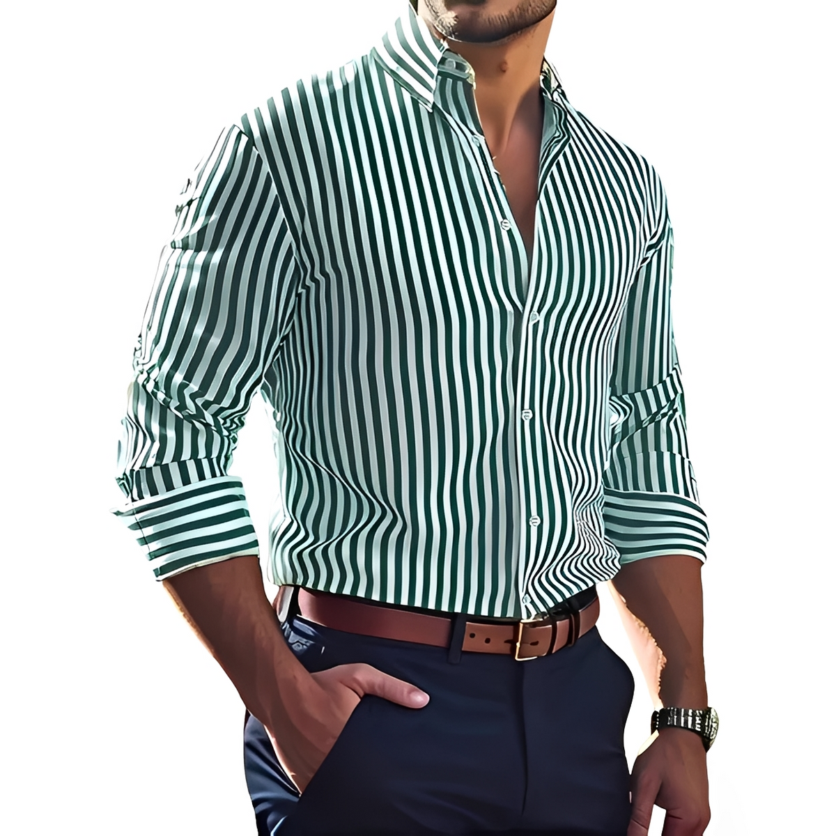 Bricen - Camisa listrada de mangas compridas