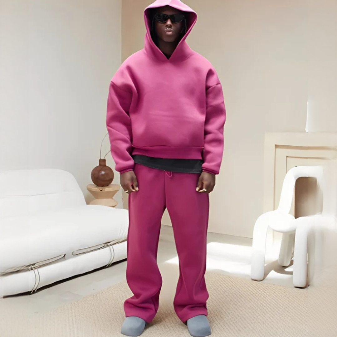 Marlon - Conjunto de moletom com capuz oversize e calças