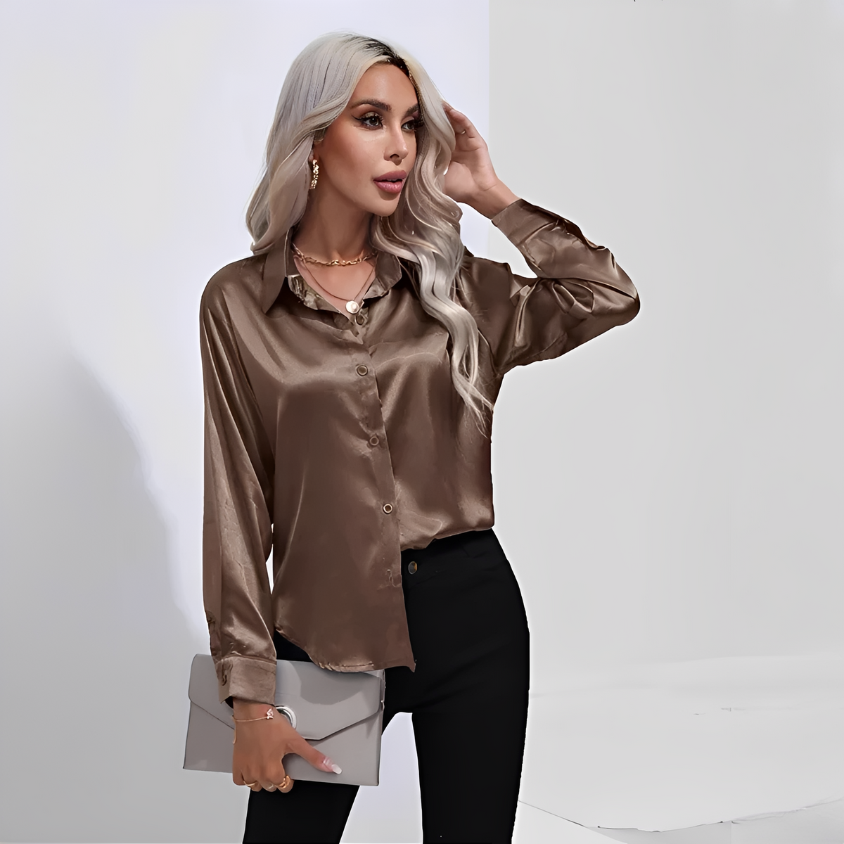 Liliane - Blusa elegante com mangas compridas