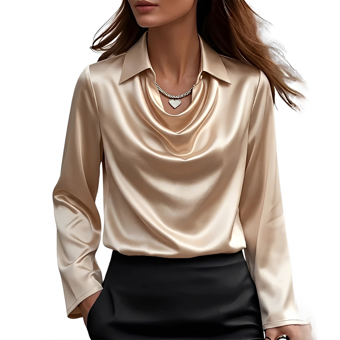 Dynah - Blusa elegante de mangas compridas