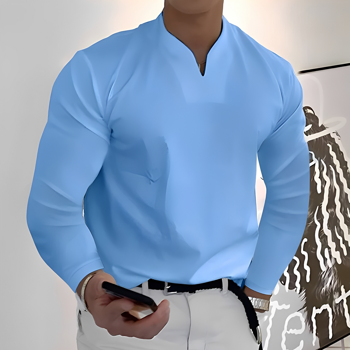 Corentin - Camisa de mangas compridas, macia e quente