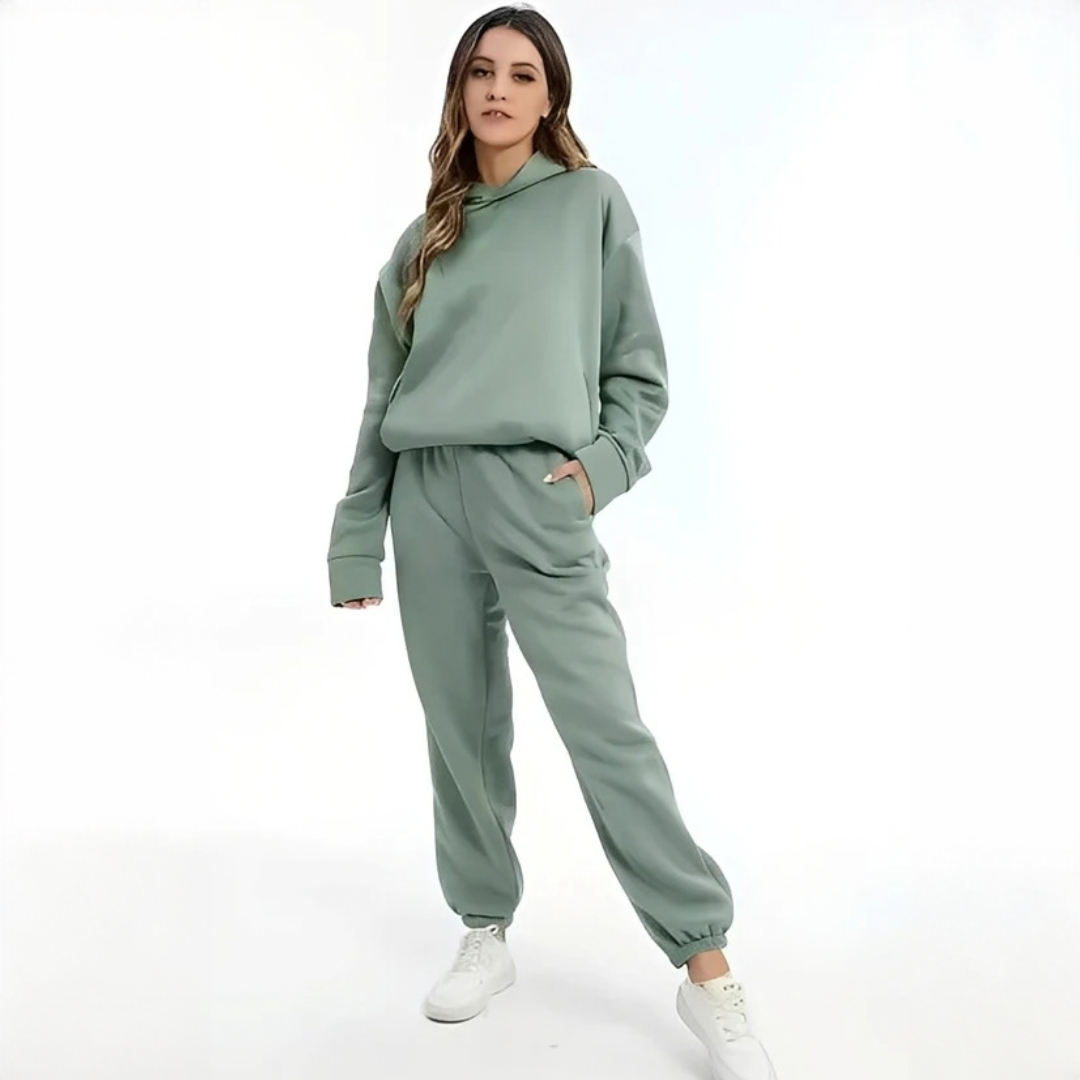 Adelia - Conjunto de hoodie aconchegante e quente