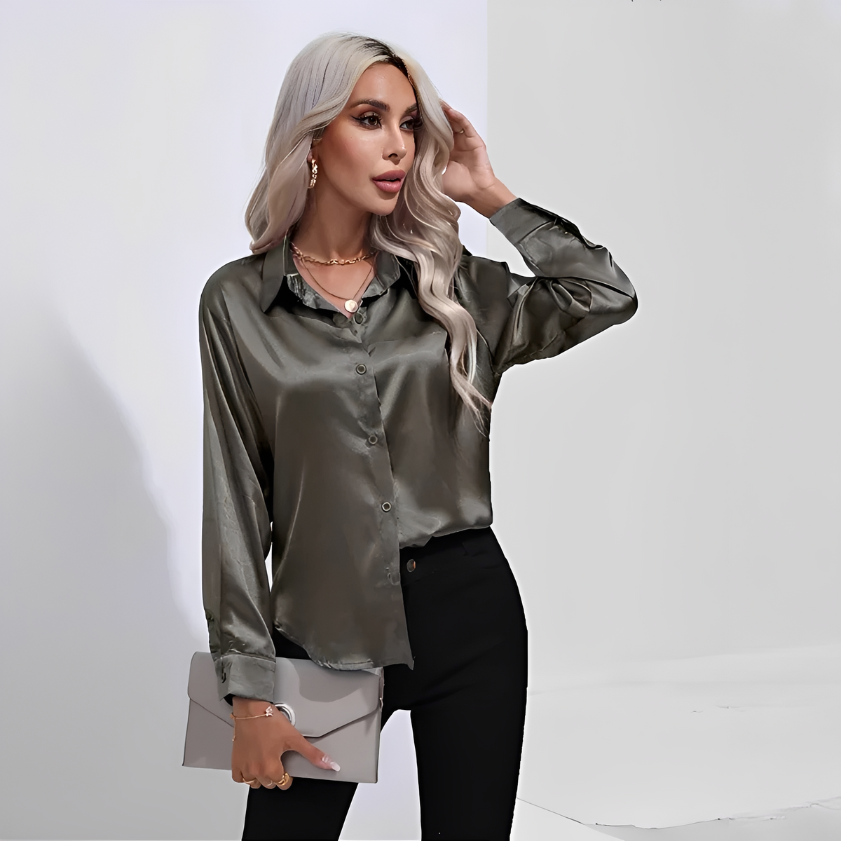 Liliane - Blusa elegante com mangas compridas
