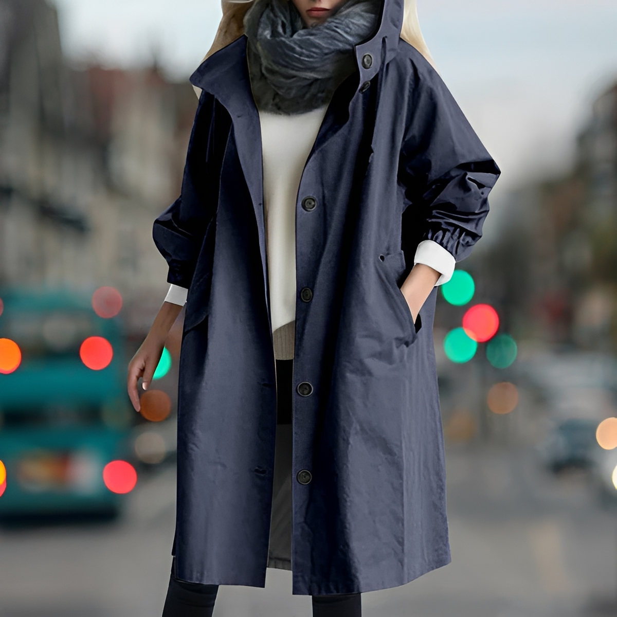 Bethany - Capa de chuva com capuz resistente