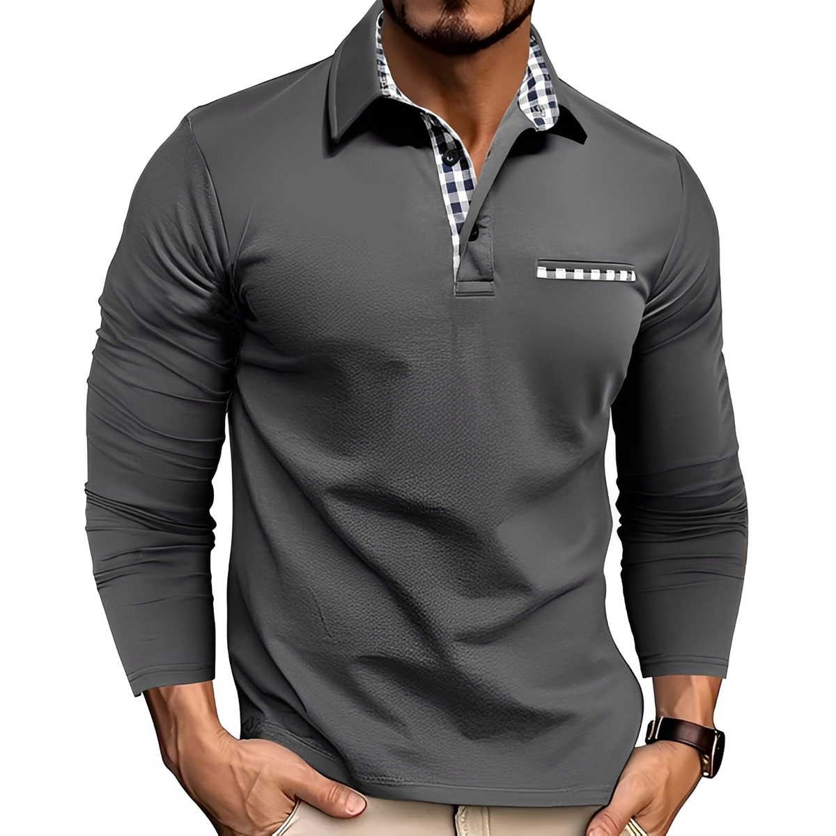Shael - Camisa de mangas compridas clássica e acolhedora