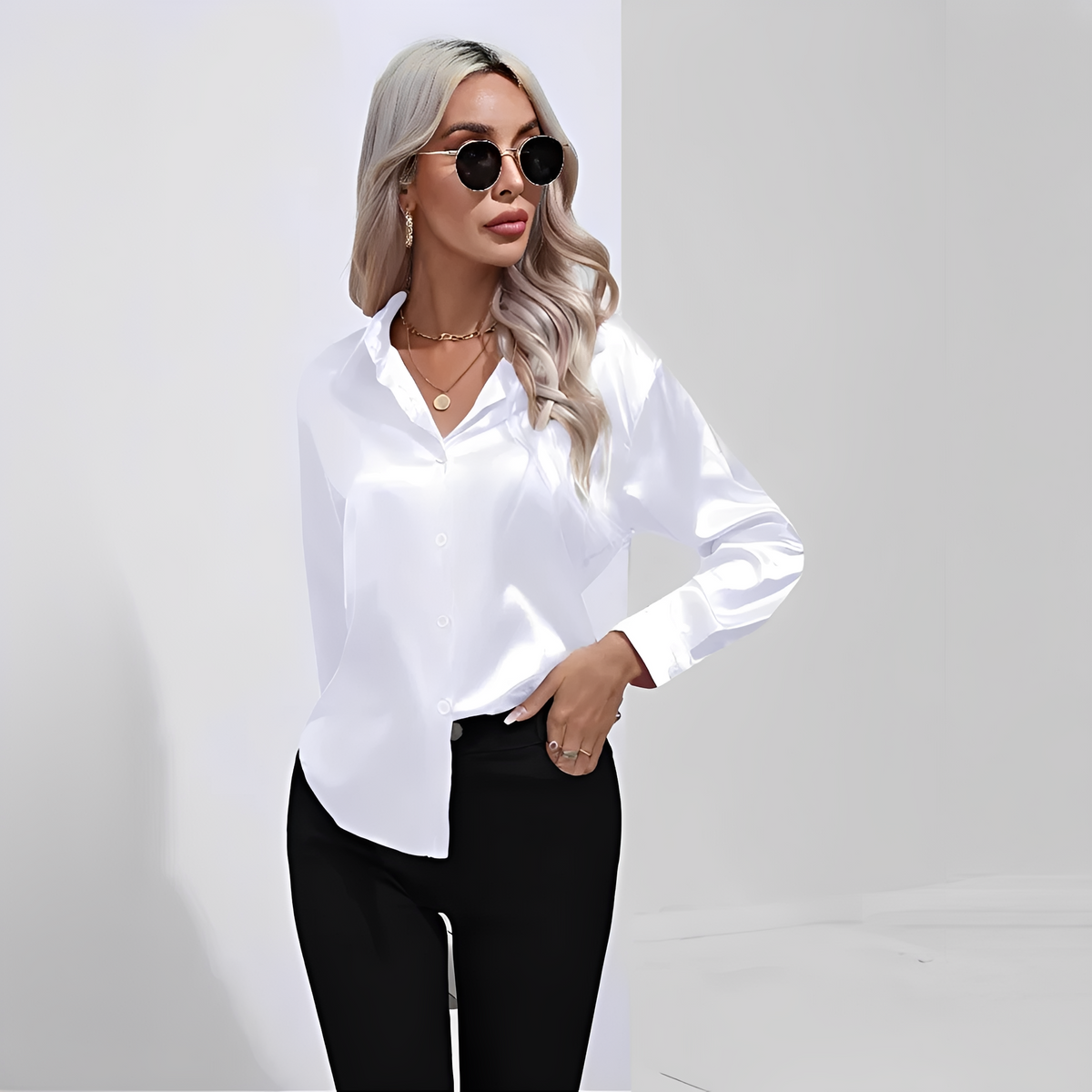 Liliane - Blusa elegante com mangas compridas