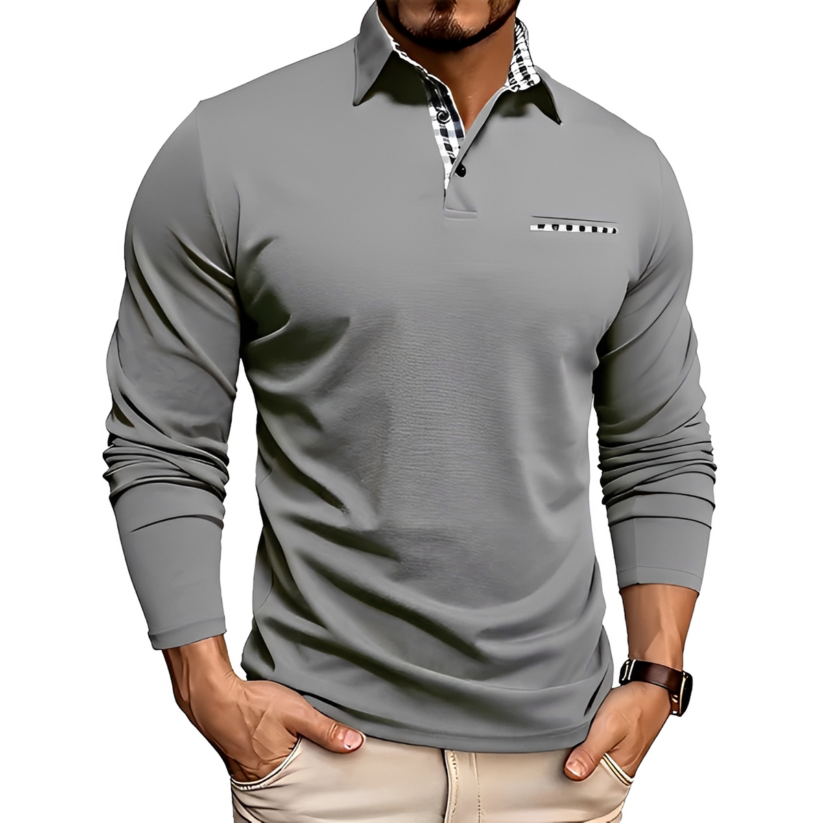 Shael - Camisa de mangas compridas clássica e acolhedora