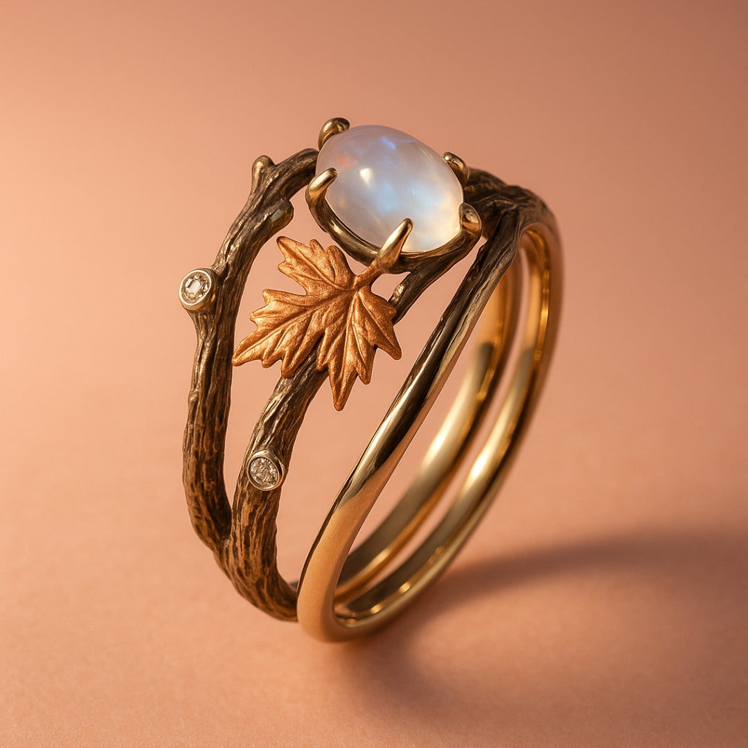Celestia – Bague em pedra da lua com charme natural