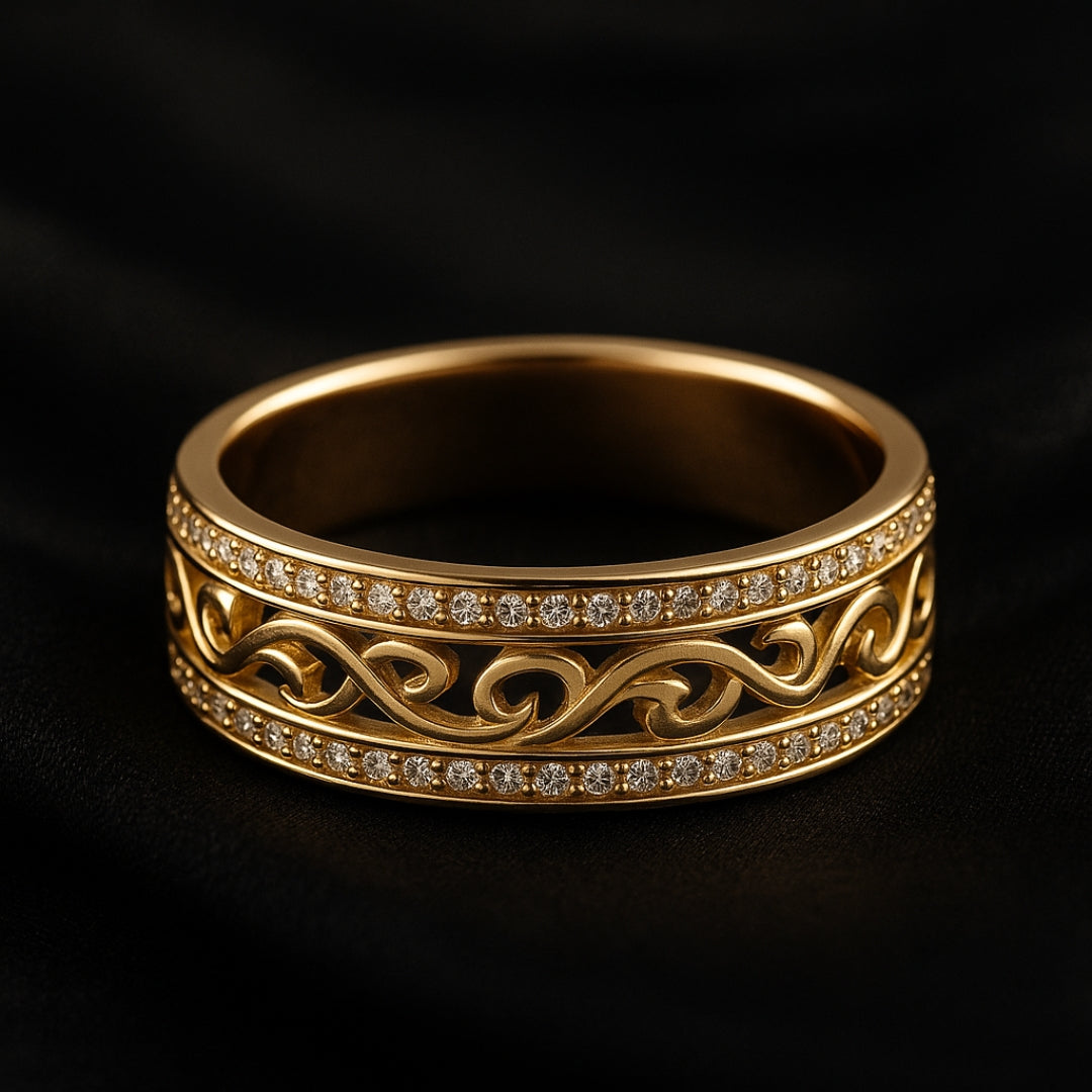 Elena – Bague dourada oculta brilhante