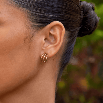 Anaya – Brincos de argola triplos com design ousado