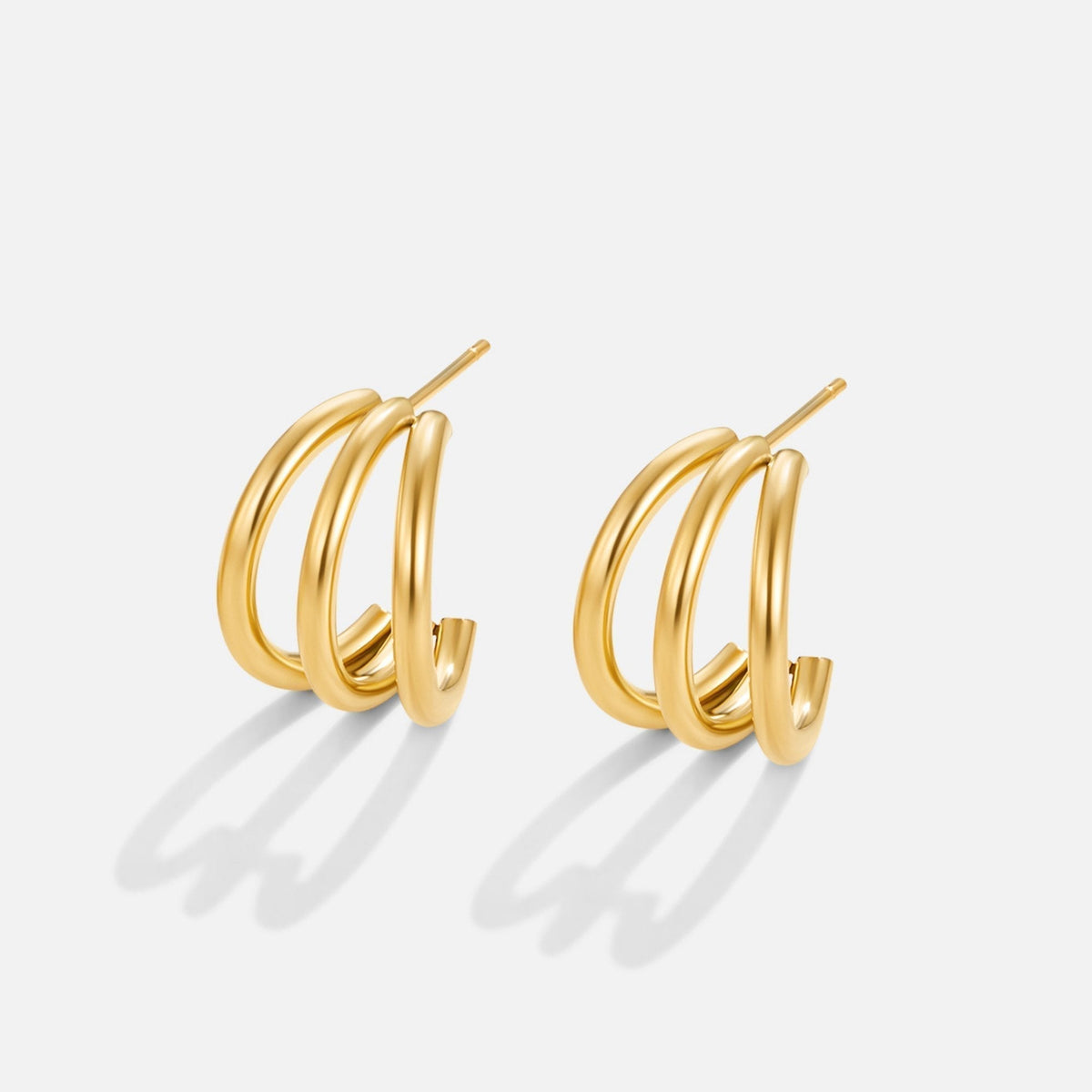 Anaya – Brincos de argola triplos com design ousado