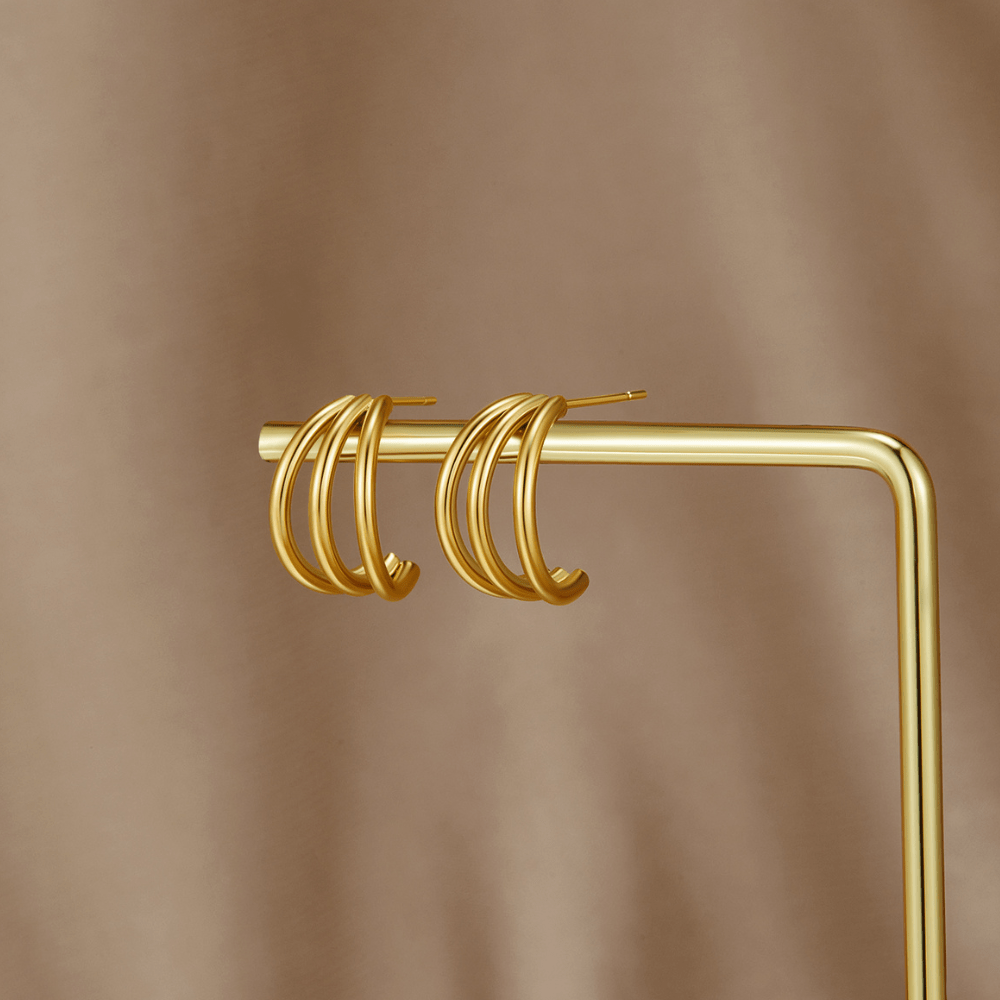 Anaya – Brincos de argola triplos com design ousado