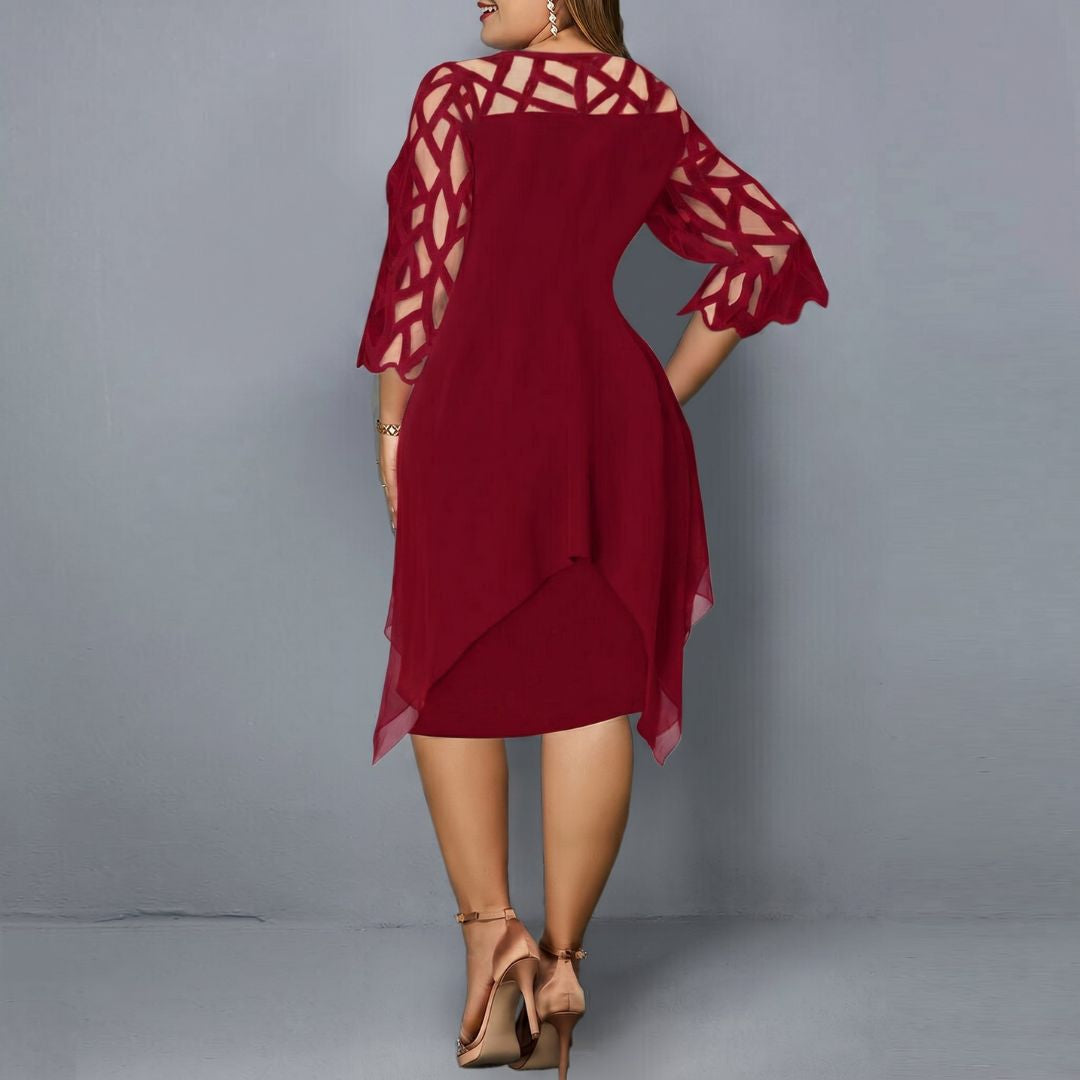 Annika – Vestido com mangas recortadas e corte feminino