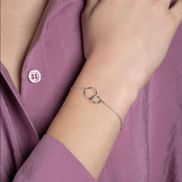 Bracelete de anéis entrelaçados - Anéis entrelaçados