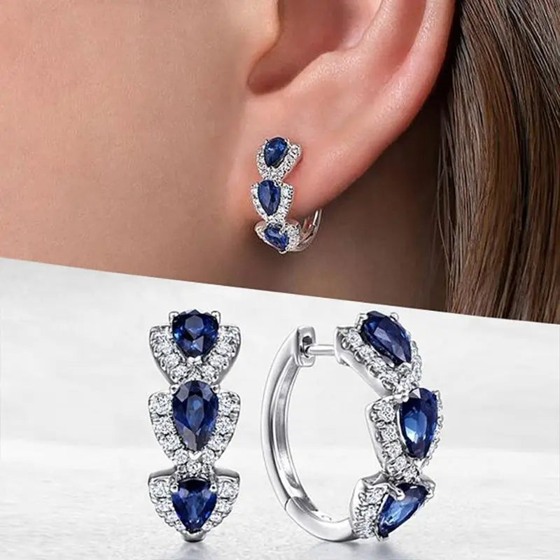 Ellie – Brincos elegantes com safira azul-real