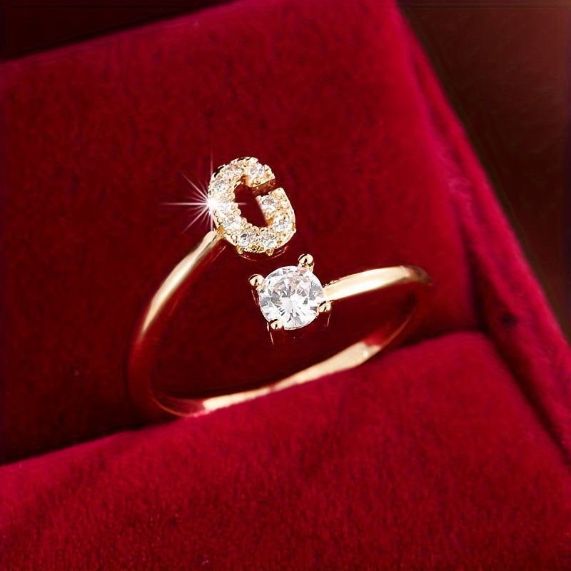 Nova – Bague aberta moderna com inicial