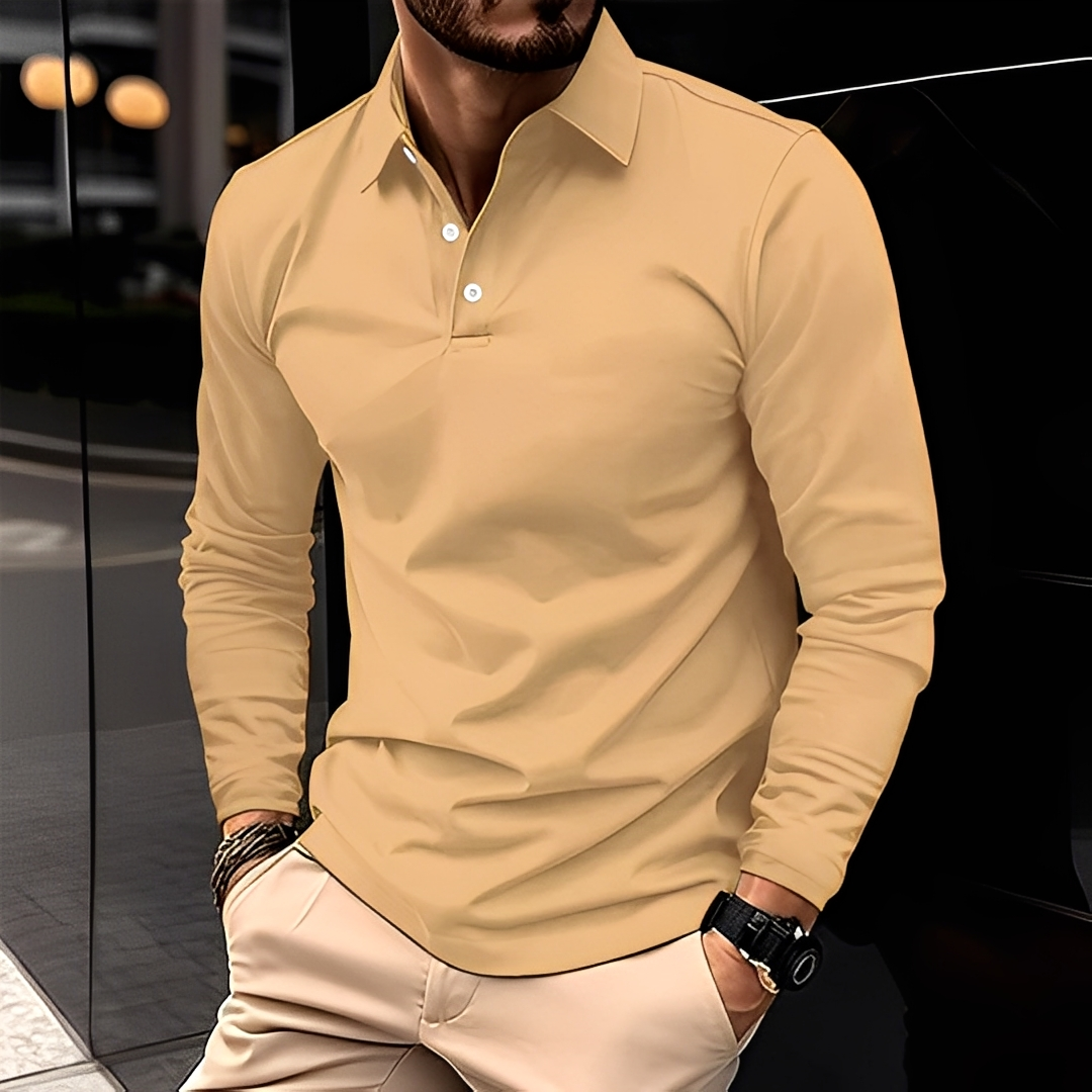 Dimitri - Polo clássico de manga longa para homem