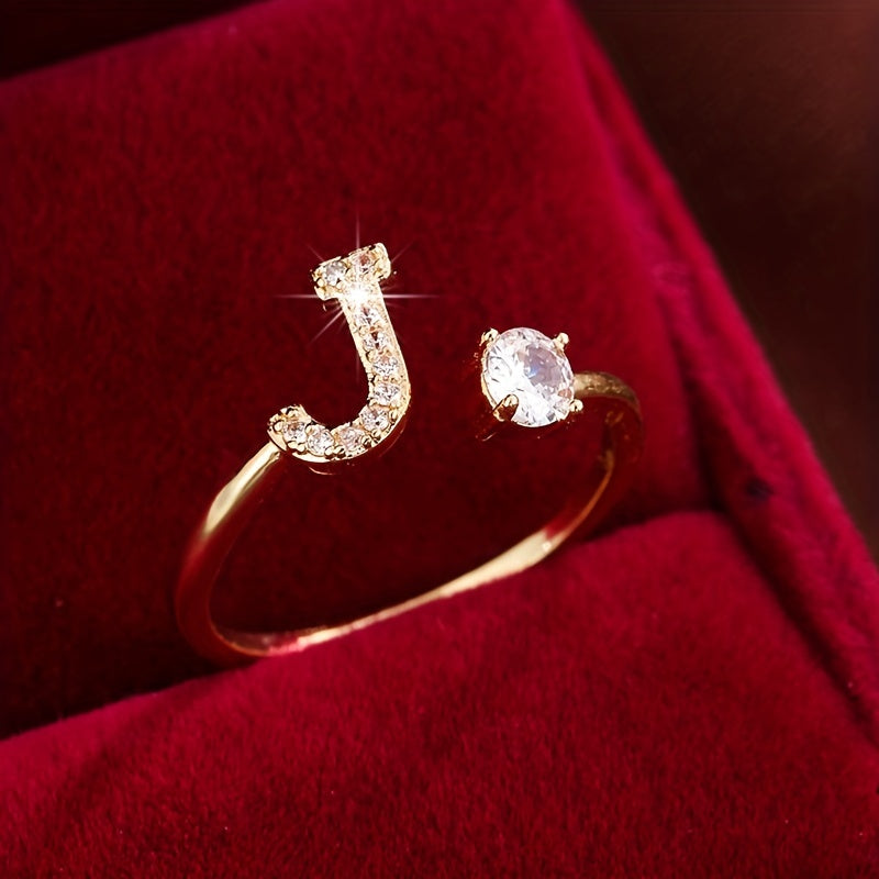 Nova – Bague aberta moderna com inicial