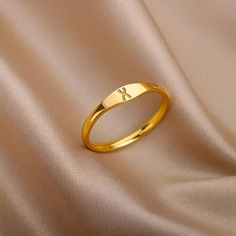 Bague de nome minimalista | Bague minimalista com inicial gravada
