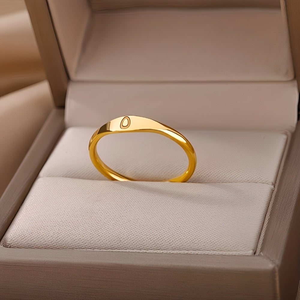 Bague de nome minimalista | Bague minimalista com inicial gravada