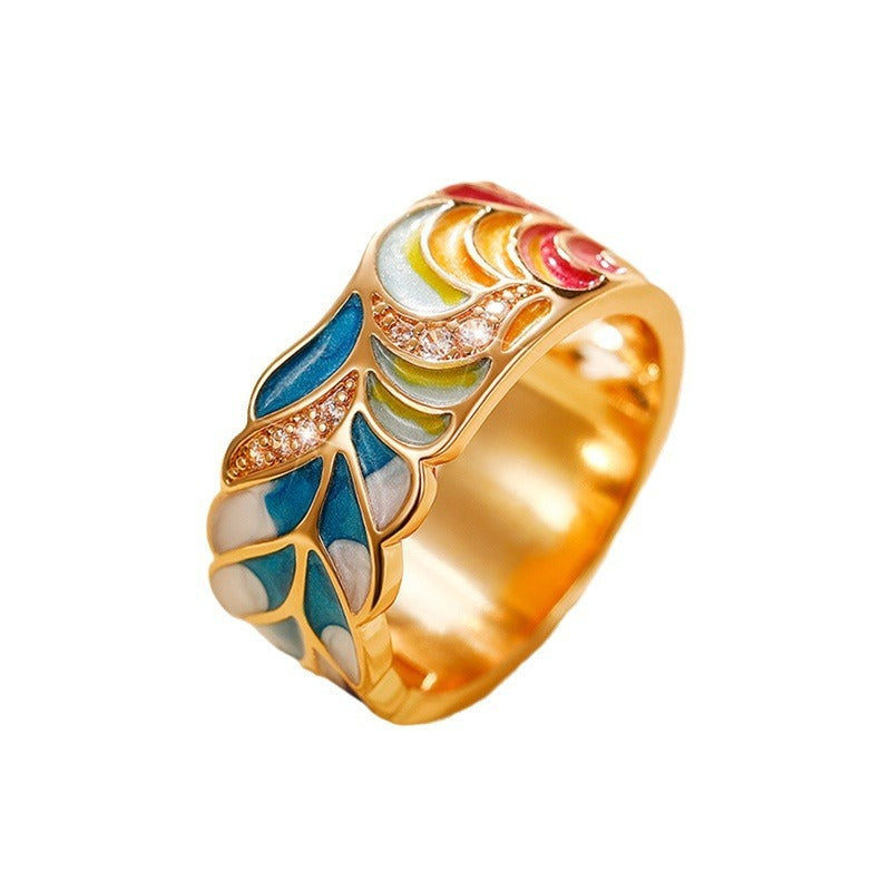 Isolde – Bague com flores pintadas à mão