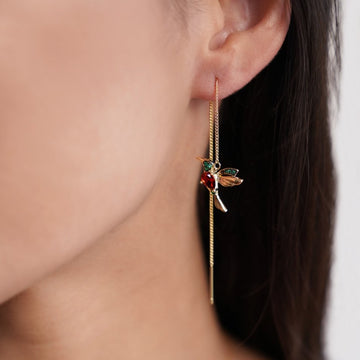 Lunara – Brincos Colibri com franjas