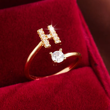 Nova – Bague aberta moderna com inicial