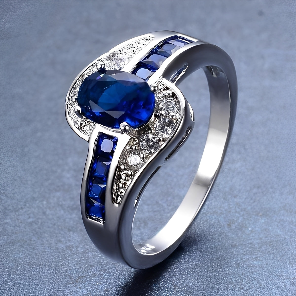 Diane – Bague com safira azul
