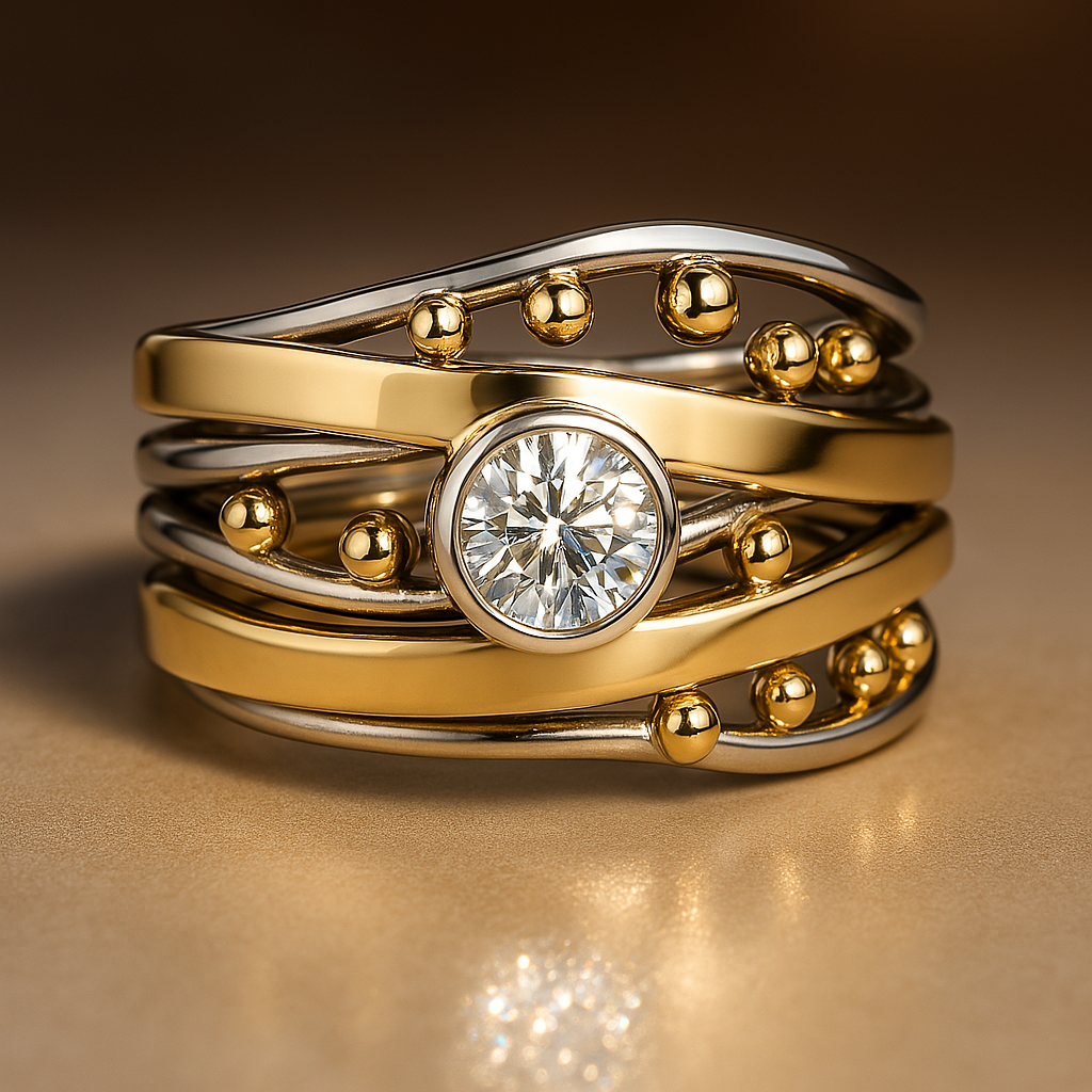 Dalia – Bague vintage brilhante ao design sertido