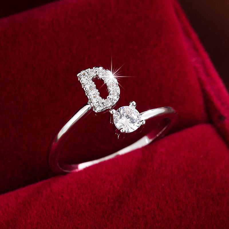 Nova – Bague aberta moderna com inicial