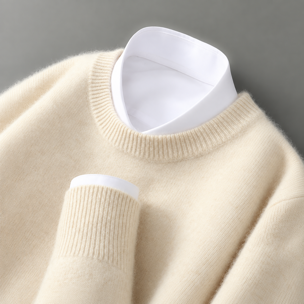 Wayne - Pullover retro grosso para homens