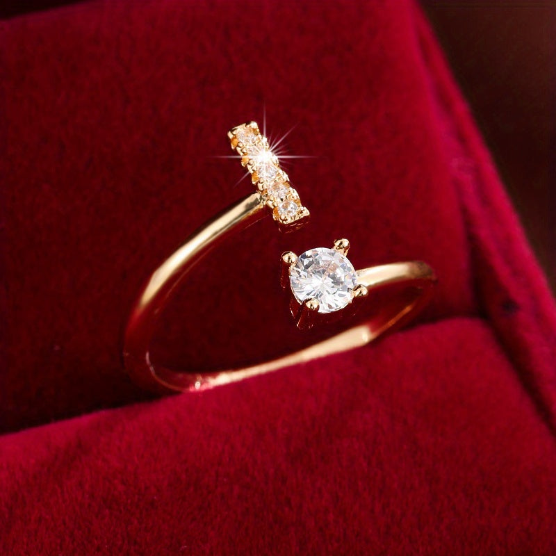 Nova – Bague aberta moderna com inicial