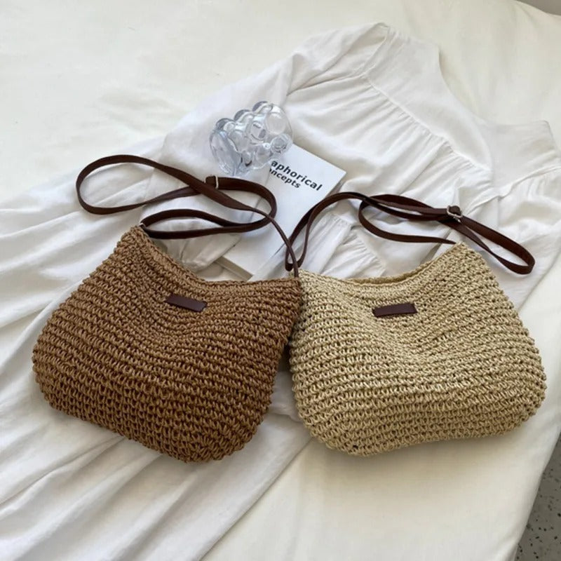 Camille – Bolsa Trançada Chic em Tons Neutros