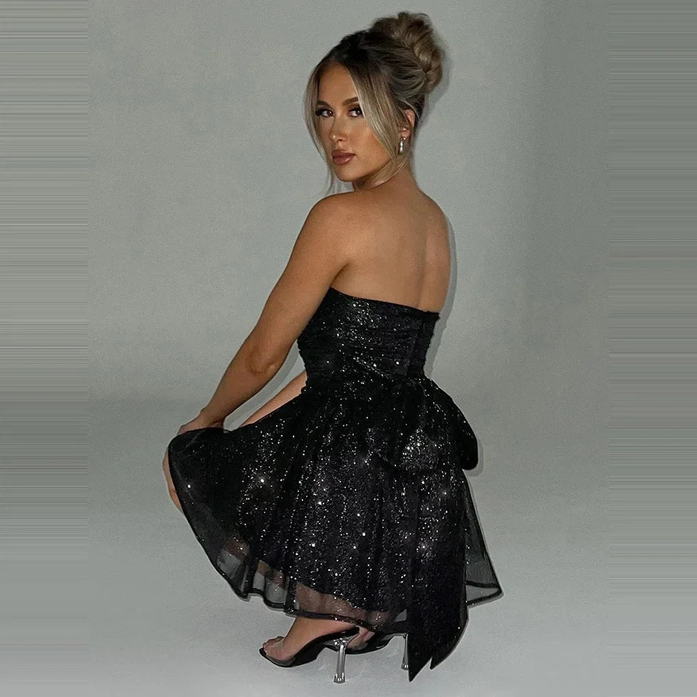 Stella - Vestido Brilhante com Lantejoulas para Ocasioes Especiais