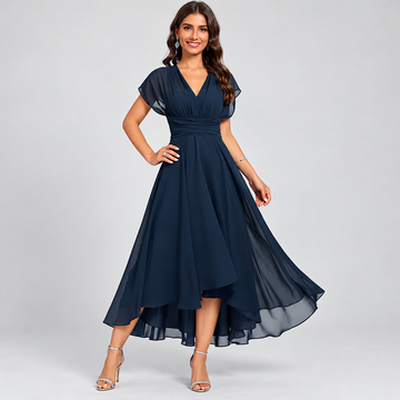 Elisa – Vestido Midi Elegante com Decote em V