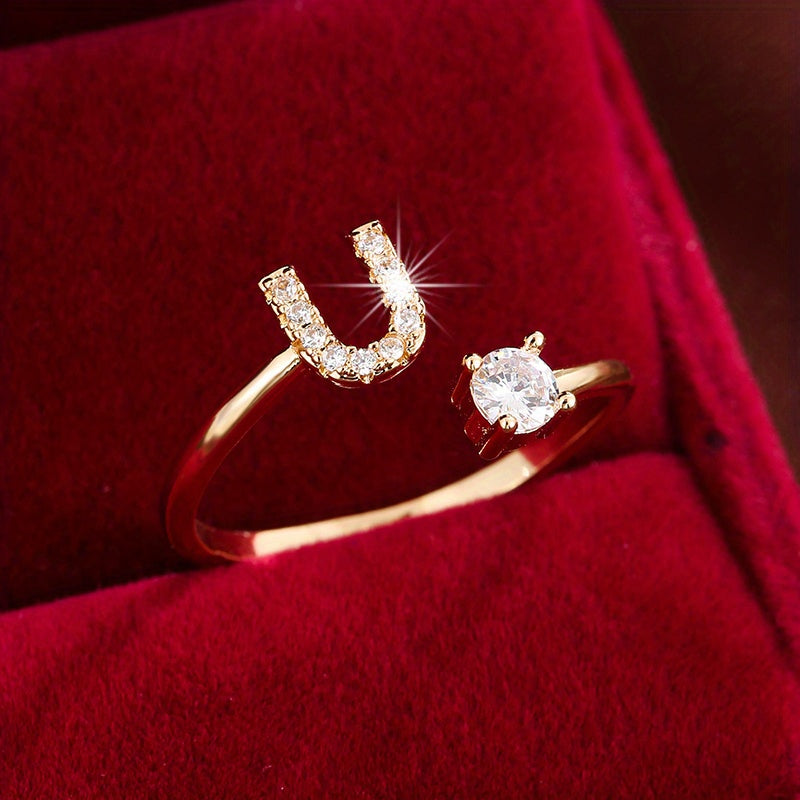Nova – Bague aberta moderna com inicial
