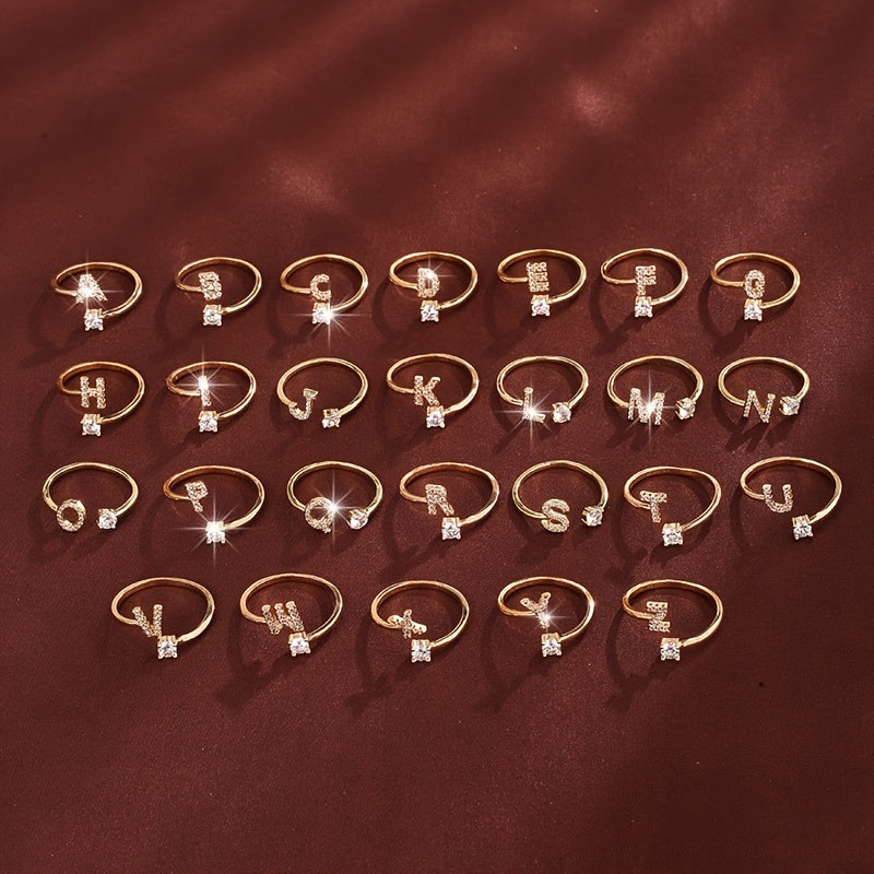Nova – Bague aberta moderna com inicial