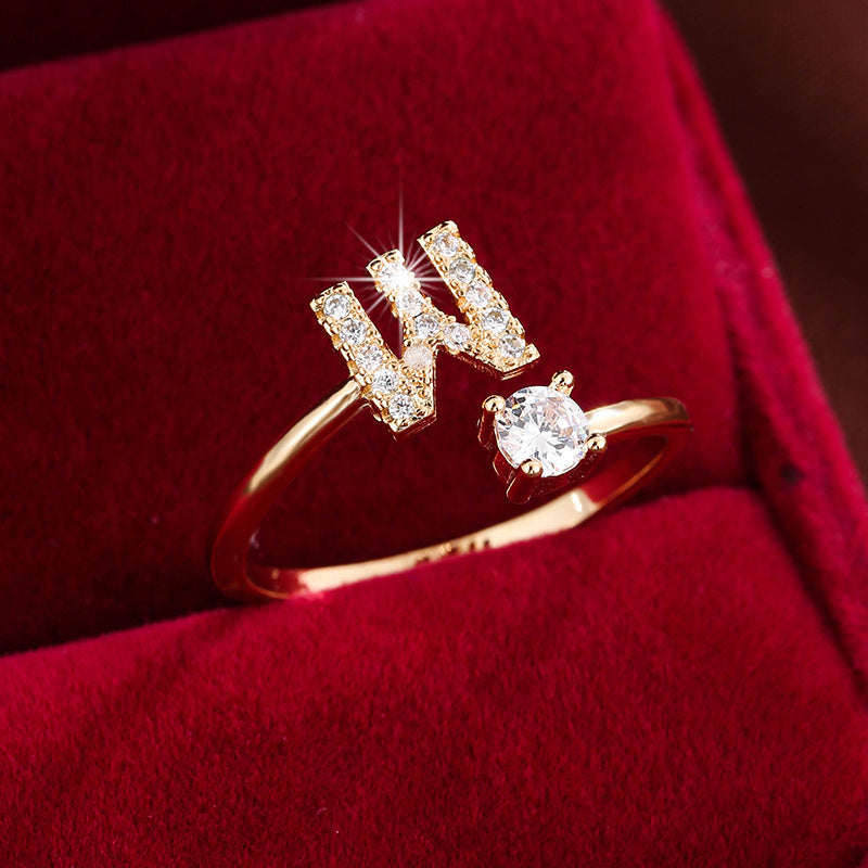 Nova – Bague aberta moderna com inicial