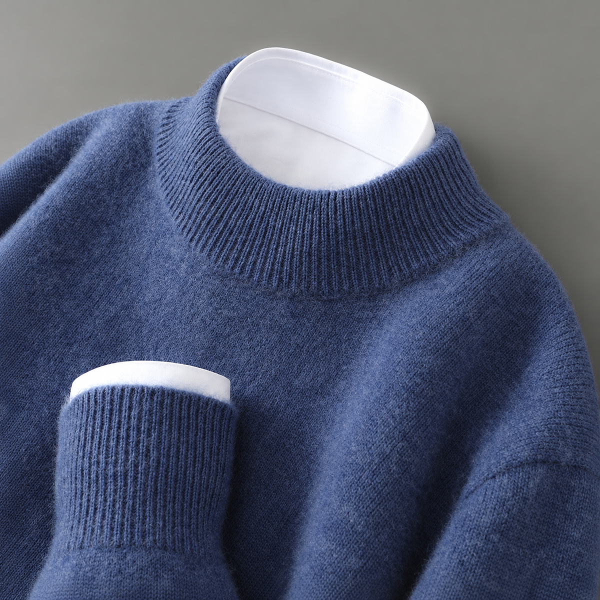 Wayne - Pullover retro grosso para homens
