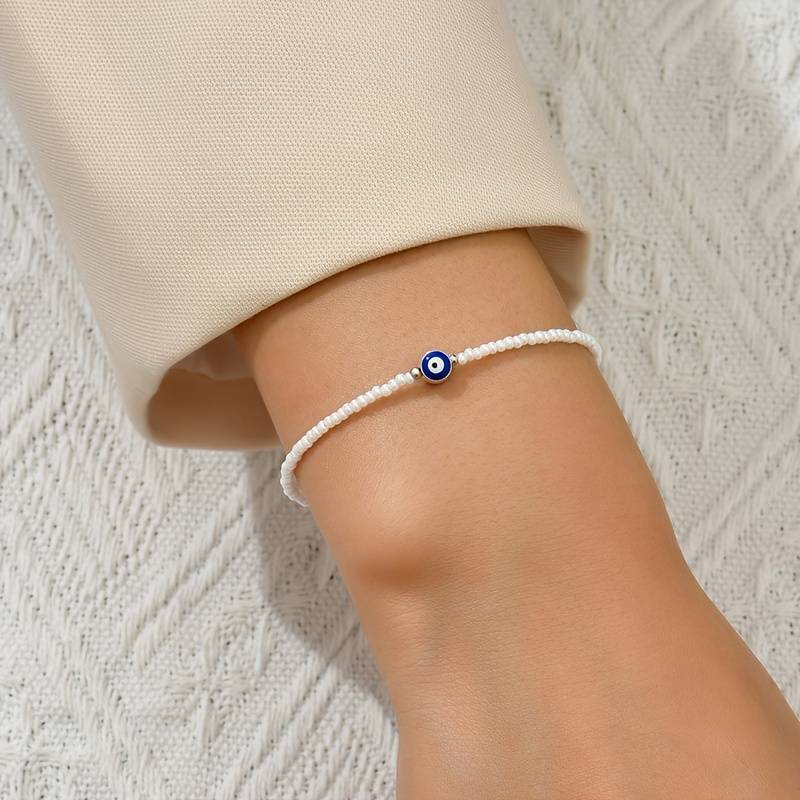 Bracelete de pérolas Evil Eye - Bracelete de pérolas Olho de Diabo