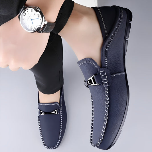 Ronald - Casual, elegant leather slip-on shoes for men
