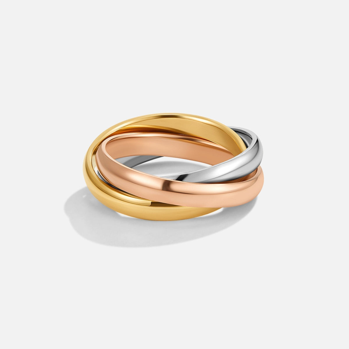 Elena – Bague triple élégante em três tons