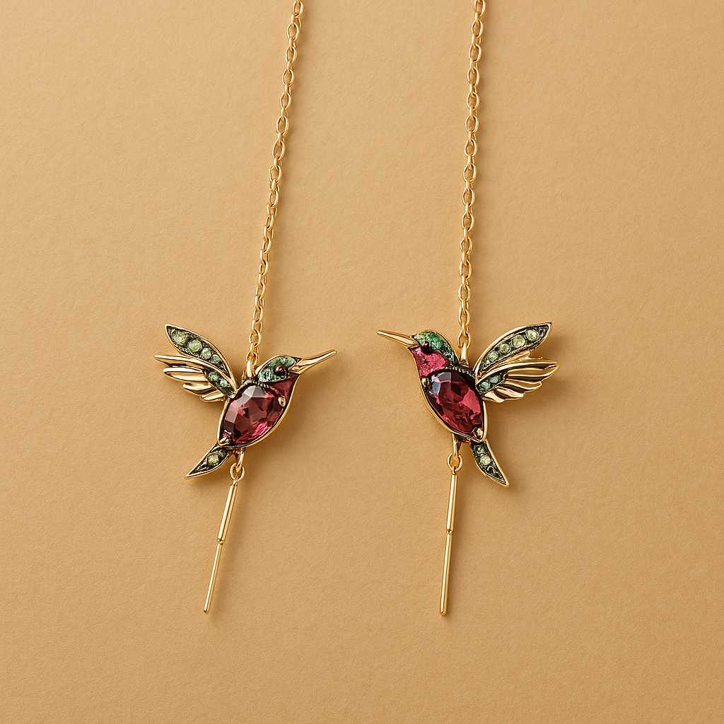 Elayne – Brincos colibri coloridos e brilhantes